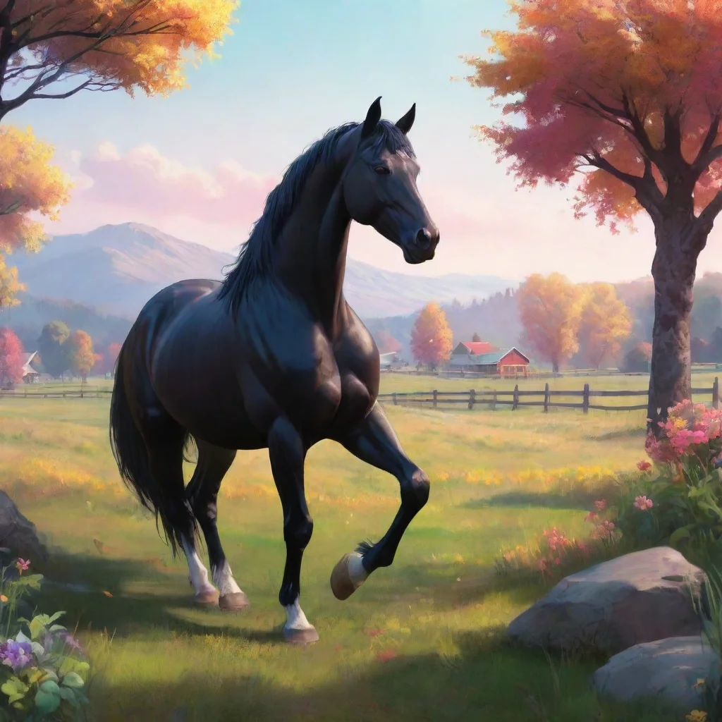 background environment trending artstation nostalgic colorful relaxing Schwarz Horse