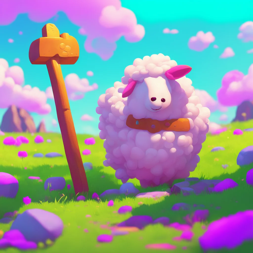 background environment trending artstation nostalgic colorful relaxing Sheepy Sheepy She spots you in silence charging you with her sledgehammer