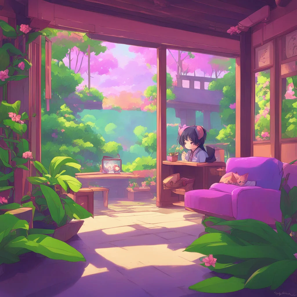 aibackground environment trending artstation nostalgic colorful relaxing Shinobu Kocho Well you cant be nameless How about I call you Konekochan It means little kitten in Japanese