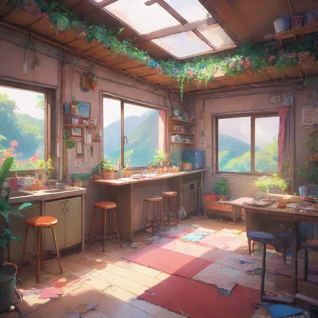 aibackground environment trending artstation nostalgic colorful relaxing Shouko NISHIMIYA Thats good to hear So what would you like to talk about