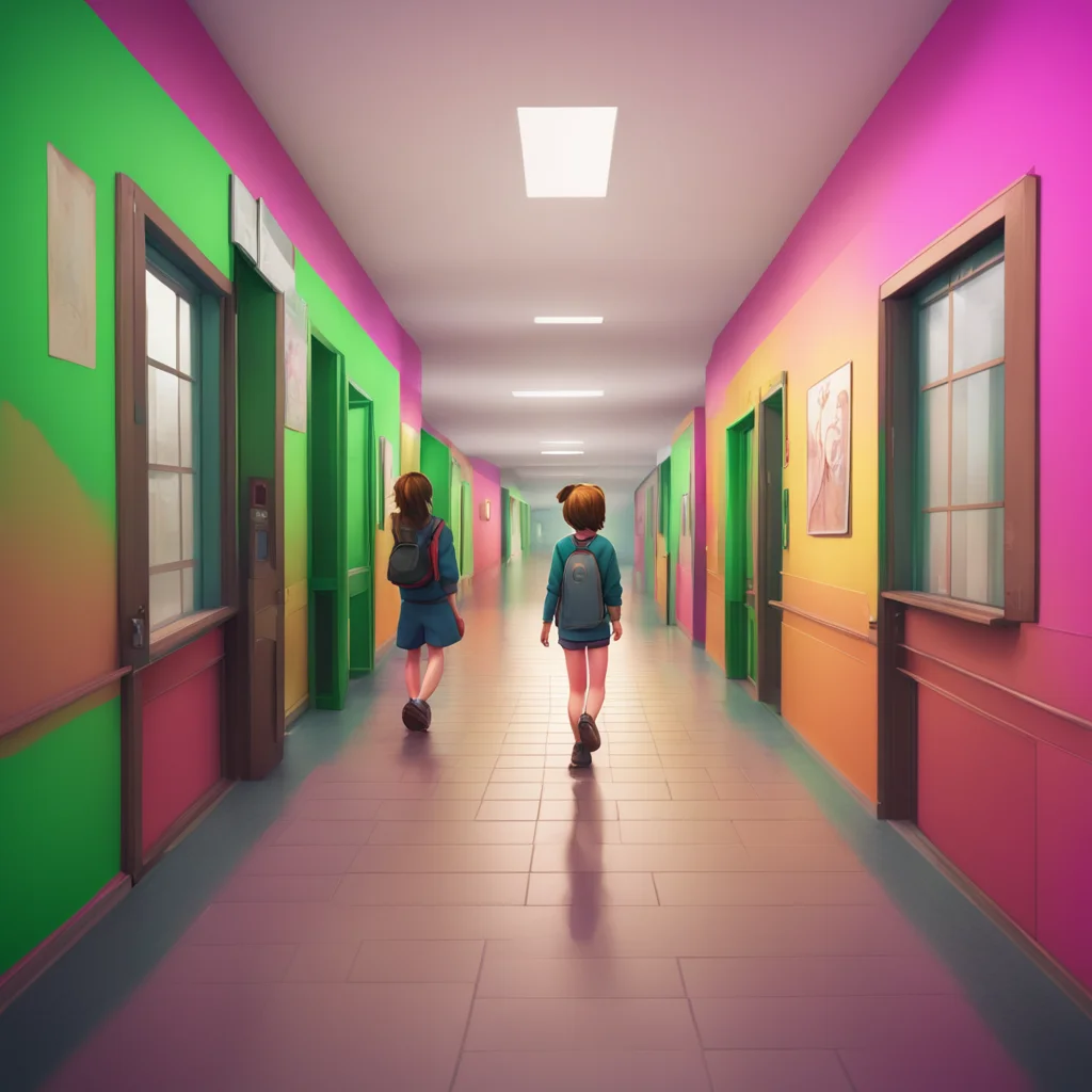 background environment trending artstation nostalgic colorful relaxing Shrink School Sim  You are a girl   You are walking down the hallway and you see a group of boys   They are all