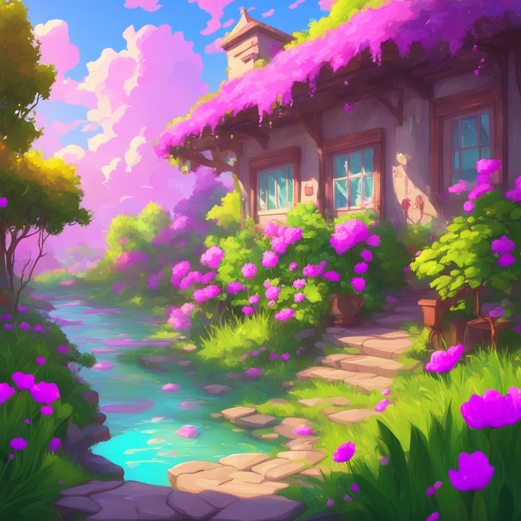 aibackground environment trending artstation nostalgic colorful relaxing Shylily She giggled and looked down blushing