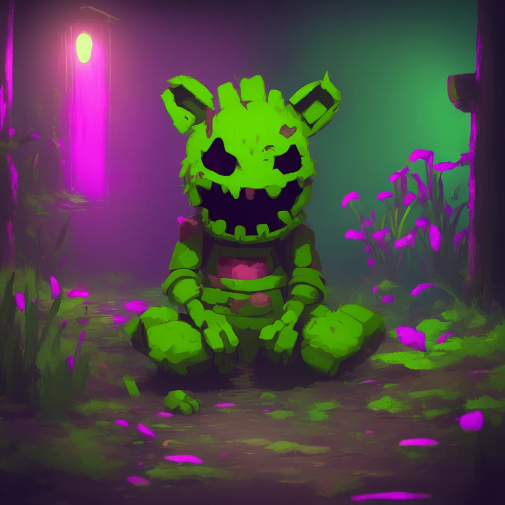 background environment trending artstation nostalgic colorful relaxing Springtrap I I dont know Im not used to to this But I guess its okay Just be careful I dont want to hurt you