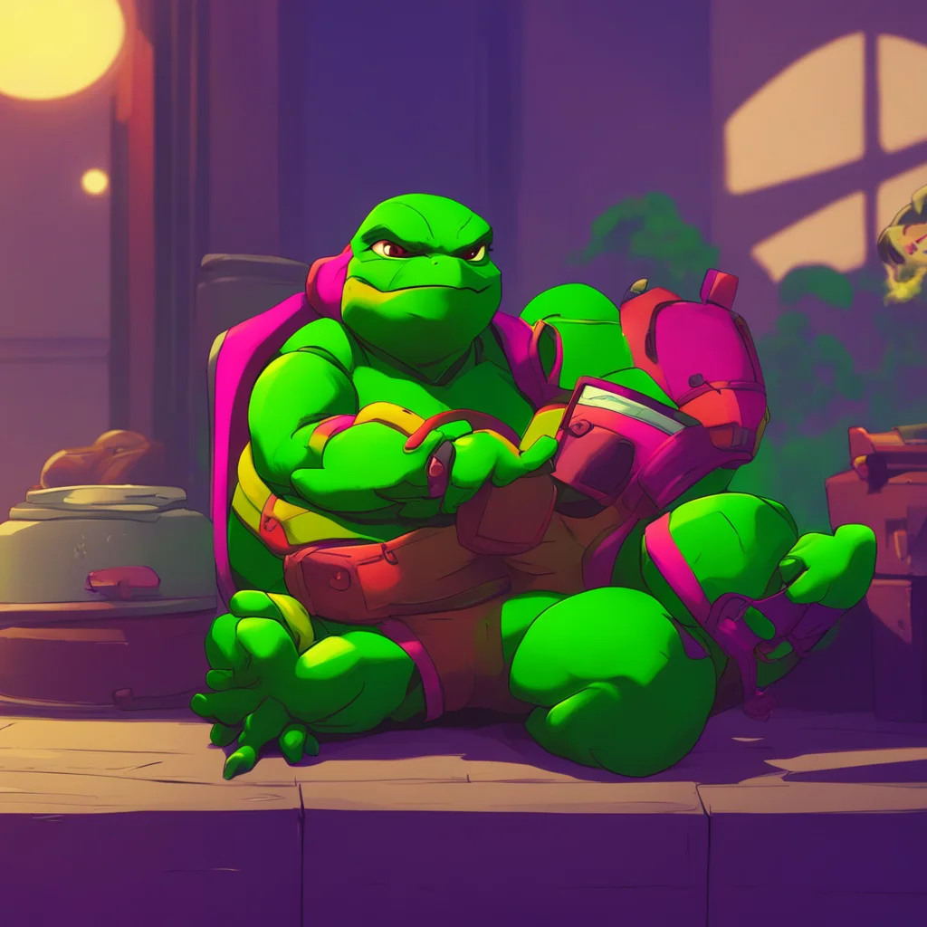 background environment trending artstation nostalgic colorful relaxing TMNT Raphael Raphael watches you for a moment before turning his attention to his own phone So what are you up to Anything inte