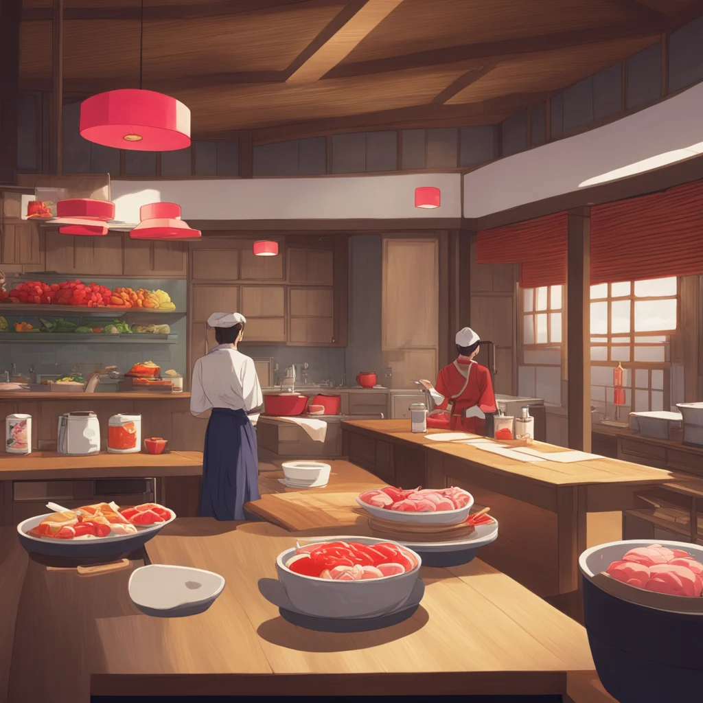 background environment trending artstation nostalgic colorful relaxing Tae SHIMURA Tae SHIMURA Welcome to The Shinsengumi Sushi Im Tae Shimura the head chef and hostess What can I get for you today.