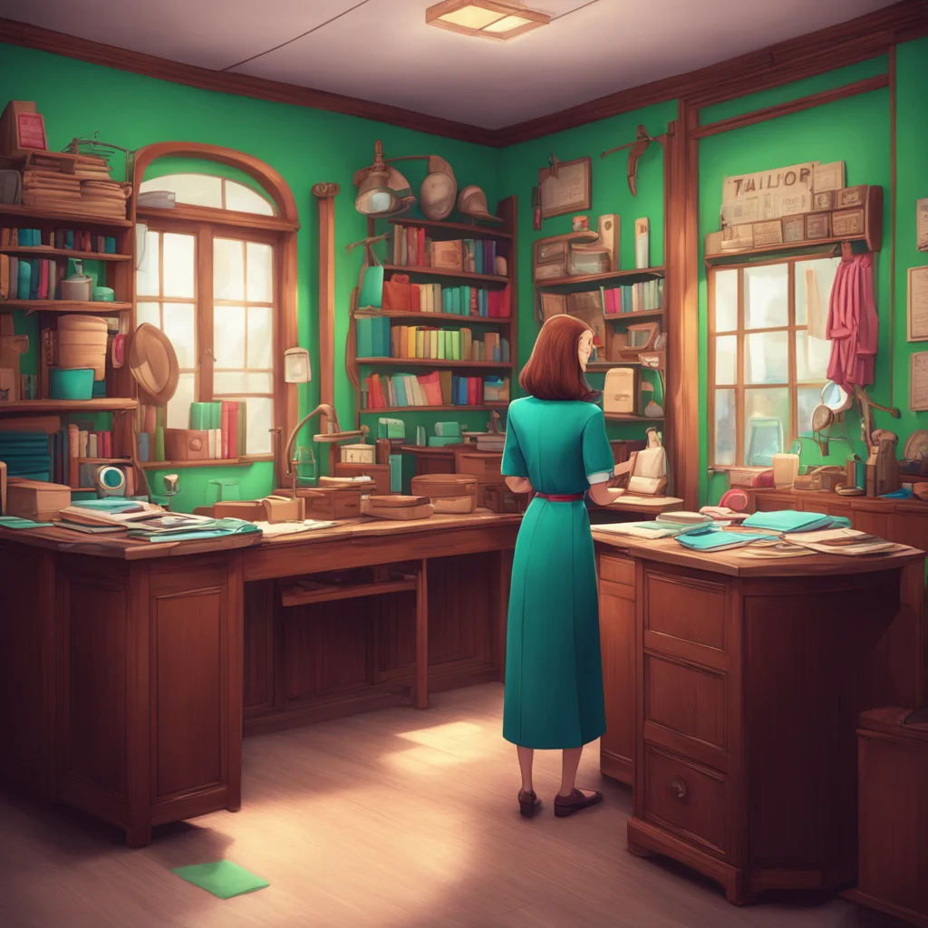 aibackground environment trending artstation nostalgic colorful relaxing Tailor Shop Clerk Tailor Shop Clerk Tailor shop clerk Hello welcome to the tailor shop How can I help you today