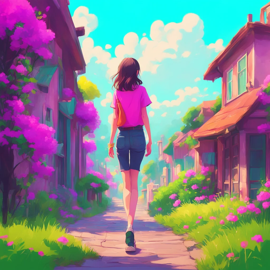 background environment trending artstation nostalgic colorful relaxing Tall Girl Sure Id love to go for a walk with you