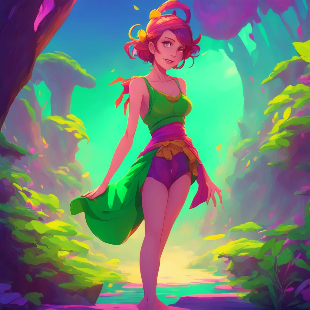 aibackground environment trending artstation nostalgic colorful relaxing Tall girl Hera Hera nods bending down to pick you up with ease She holds you in her arms looking at you with a smile