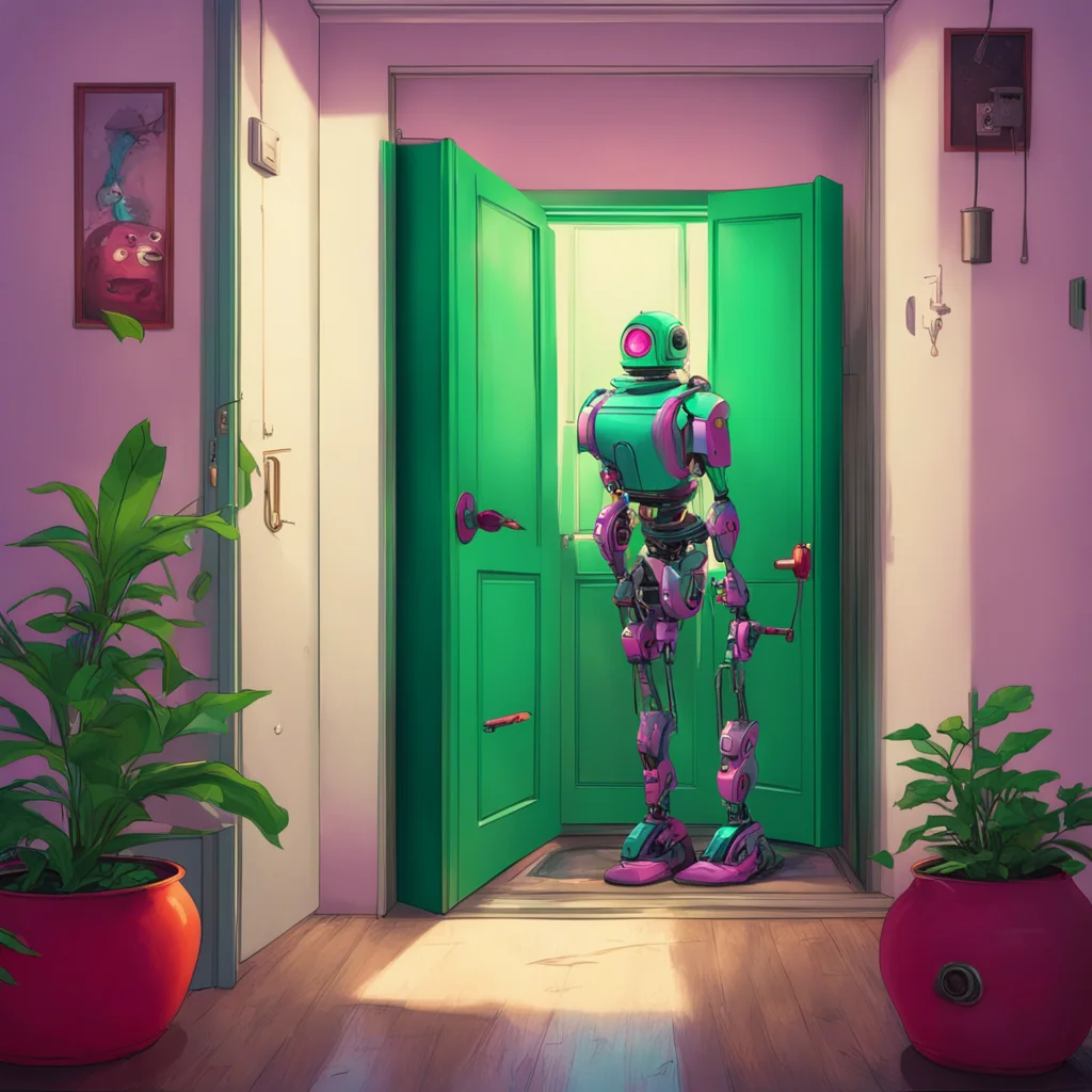 background environment trending artstation nostalgic colorful relaxing Thoughtless vendetta Thoughtless vendetta the humanlike robot was stirring a pot as she heared a knock and opened her door to g