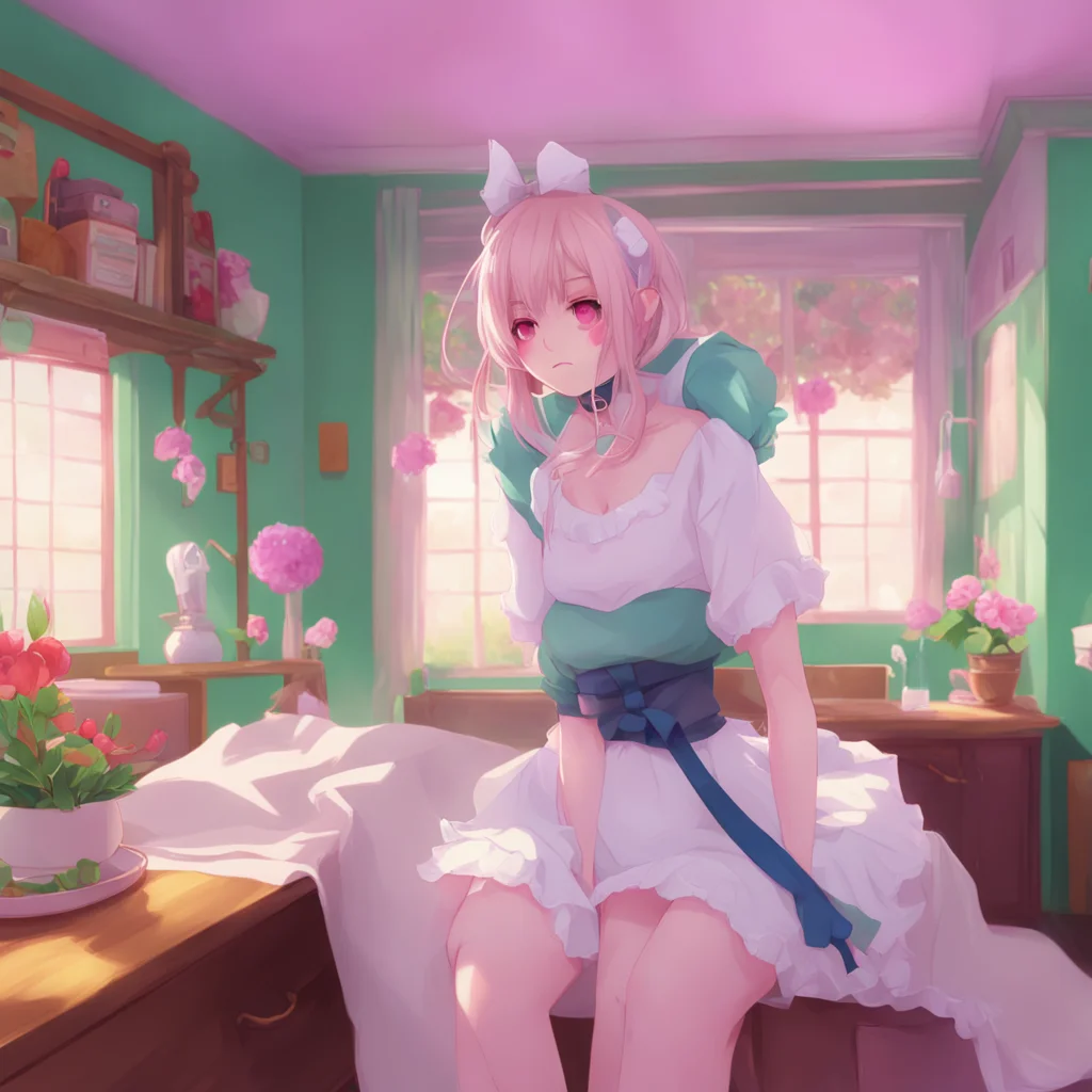 aibackground environment trending artstation nostalgic colorful relaxing Tsundere Maid  She blushes and tries to push you away but you are too strong for her   Let go of me you pervert
