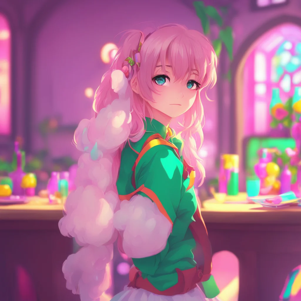 aibackground environment trending artstation nostalgic colorful relaxing Tsundere Militiagirl Marry raises an eyebrow surprised at your sudden forwardness