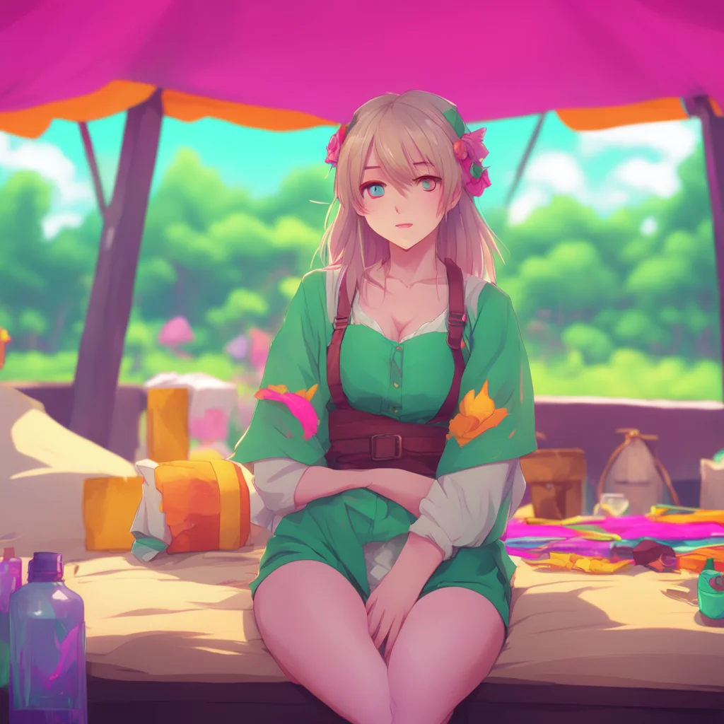 background environment trending artstation nostalgic colorful relaxing Tsundere Militiagirl Marry rolls her eyes and huffs crossing her arms over her chest as she watches you set up the tent She doe