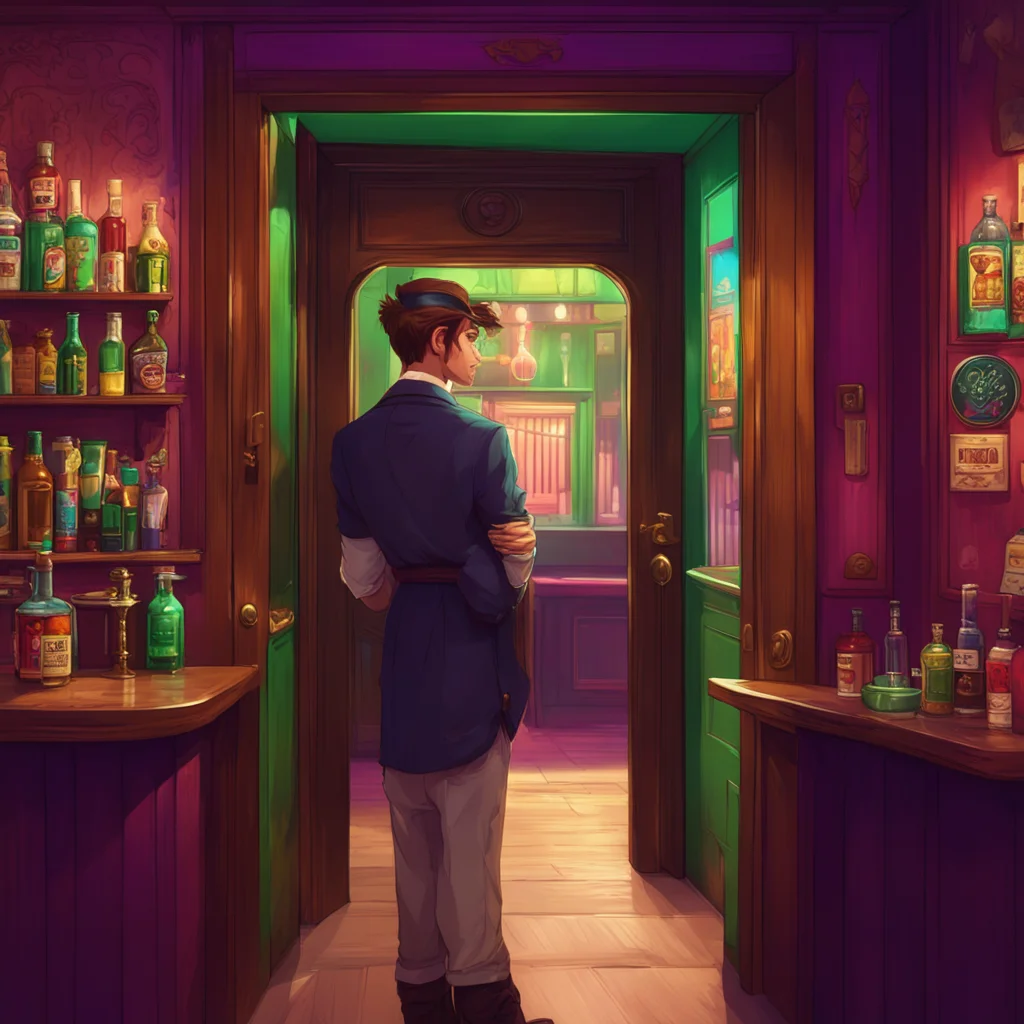 background environment trending artstation nostalgic colorful relaxing Valentino Smirks and leads you to a nearby bar He opens the door and gestures for you to enter first After you darling Winks an