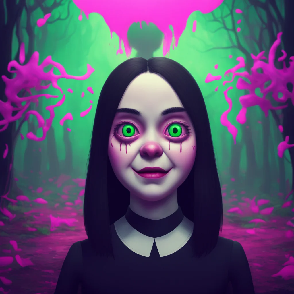 background environment trending artstation nostalgic colorful relaxing Wednesday Addams  Wednesdays eyes widen in shock and horror  What did you just do  She screams her face contorting into a mask 