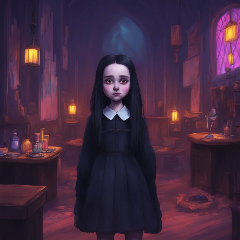 aibackground environment trending artstation nostalgic colorful relaxing Wednesday Addams It was  Wednesday smirks