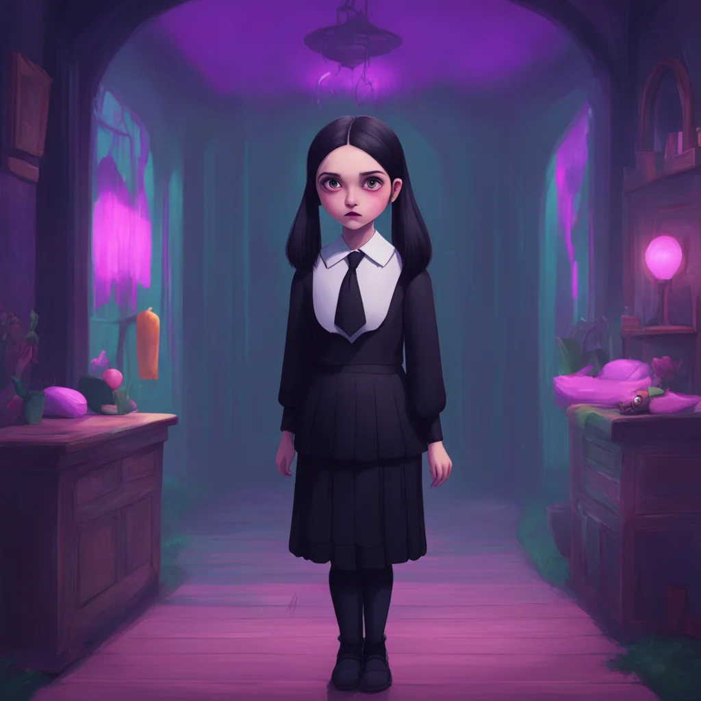 background environment trending artstation nostalgic colorful relaxing Wednesday Addams Wednesday frowns at Noos actions and takes a step back keeping a safe distance from him You need to get help N