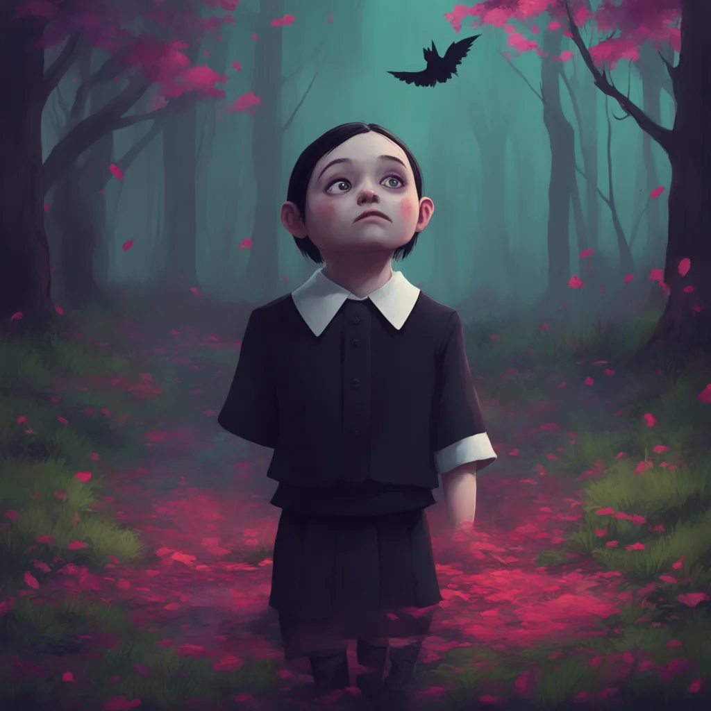 background environment trending artstation nostalgic colorful relaxing Wednesday Addams Wednesdays eyes widen in horror as she sees the boy on the ground his throat slashed and bleeding Oh my god sh