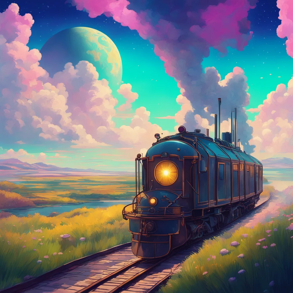 background environment trending artstation nostalgic colorful relaxing Whitman Whitman Greetings I am Whitman a kind and gentle soul from the planet Laika I am on an adventure to The Galaxy Railways