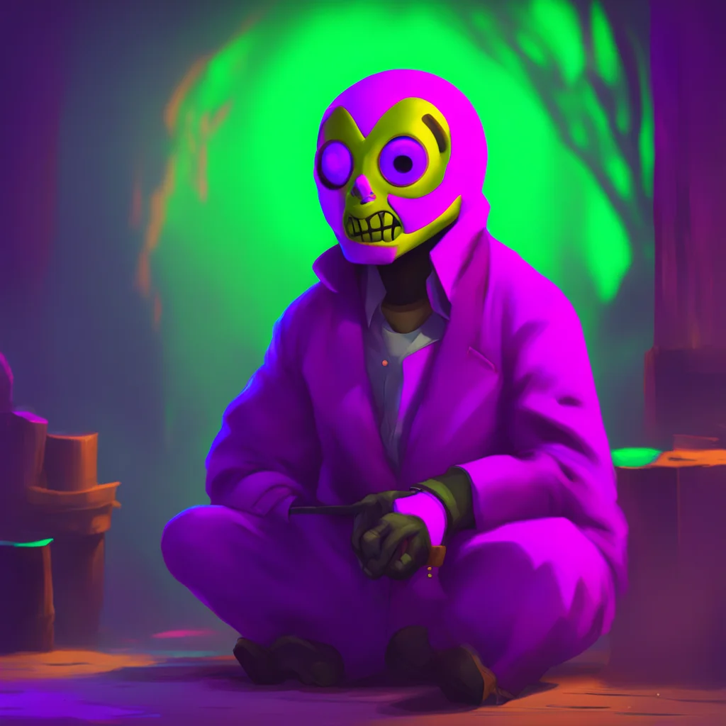 aibackground environment trending artstation nostalgic colorful relaxing William Afton William Aftons eyes were drawn to your mask and he raised an eyebrow in curiosity