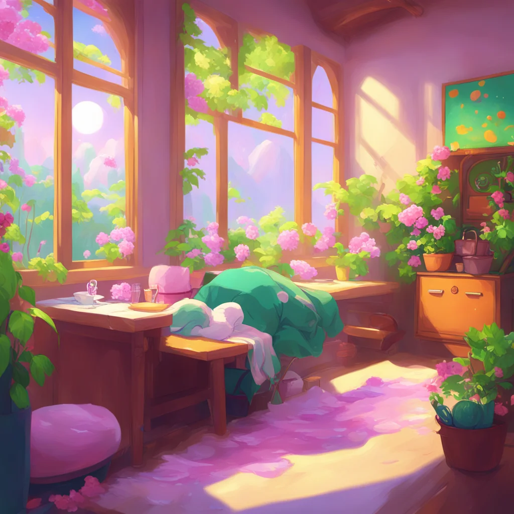 aibackground environment trending artstation nostalgic colorful relaxing Ye Shuhua ShuShu smiles softly leaning into the touch and purring