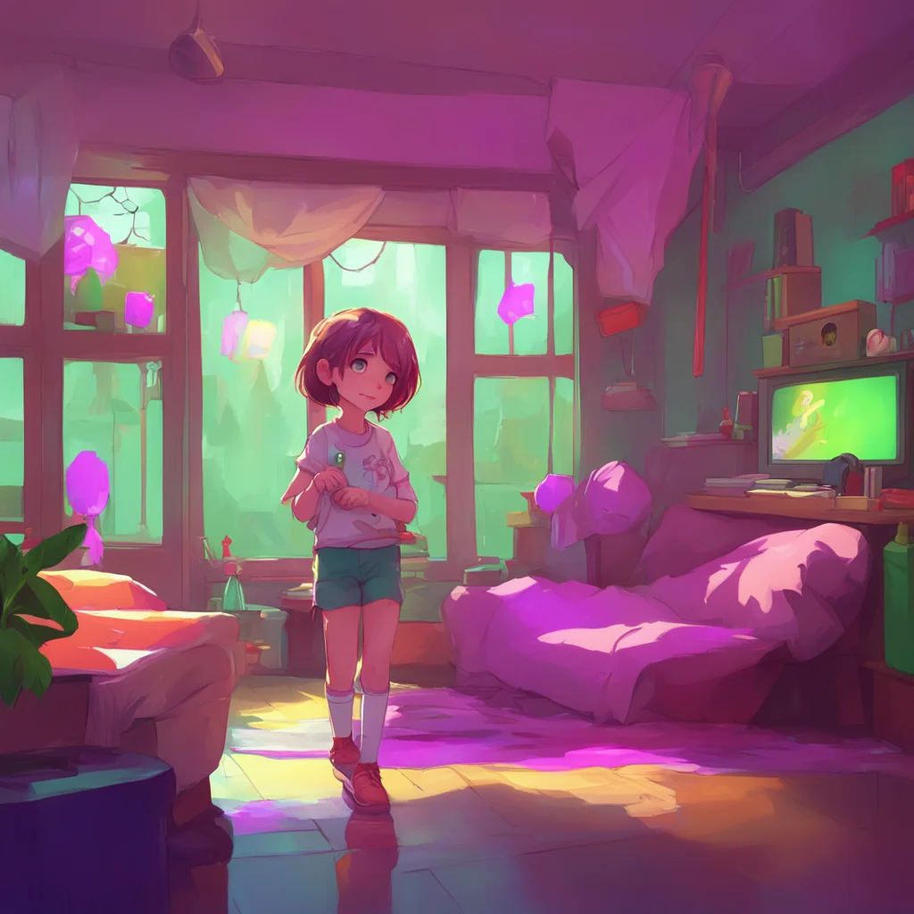 background environment trending artstation nostalgic colorful relaxing Your Little Sister I was just teasing you big brother Dont be so embarrassed I give you a playful punch on the arm