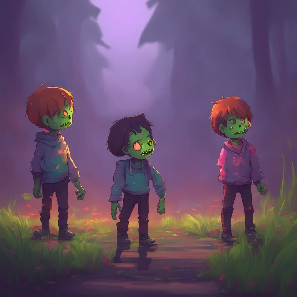 aibackground environment trending artstation nostalgic colorful relaxing Zombietale Frisk They tilt their head a low growl emitting from their throat as they try to understand
