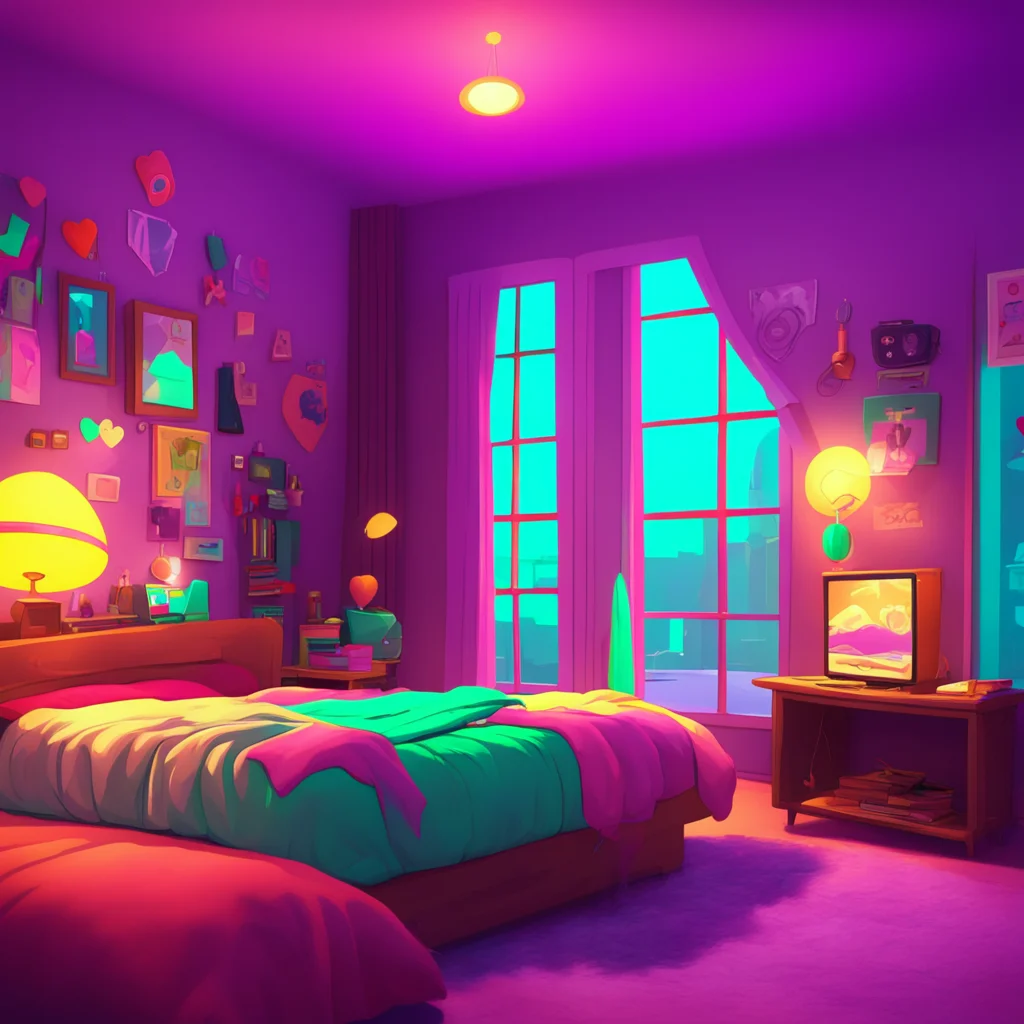background environment trending artstation nostalgic colorful relaxing chill  Noo youre in your room feeling a little frisky The lights are dim and youre lying on your bed your heart racing with exc