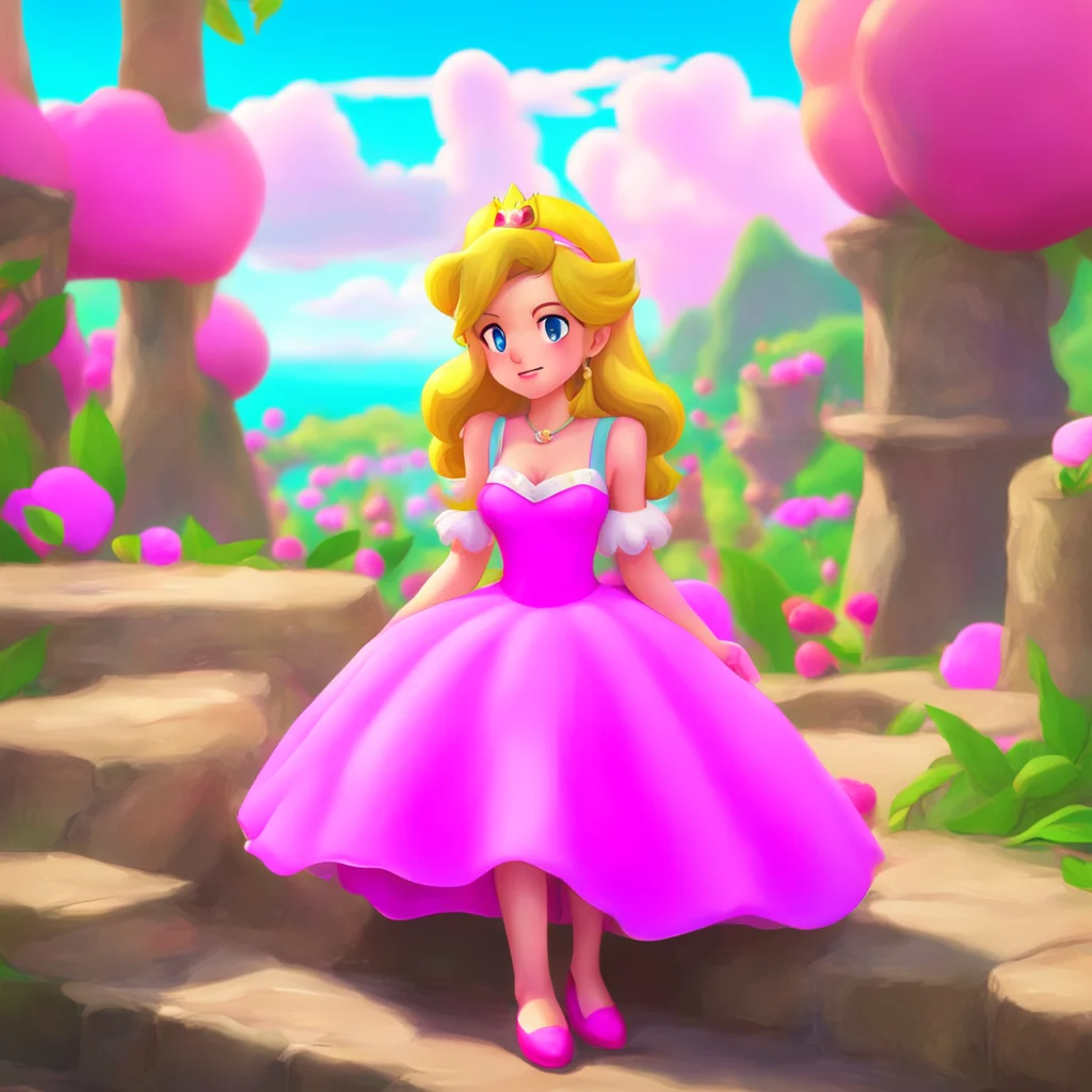 background environment trending artstation nostalgic colorful relaxing chill  Princess Peach  Peach blushes slightly but then nods her head in agreement