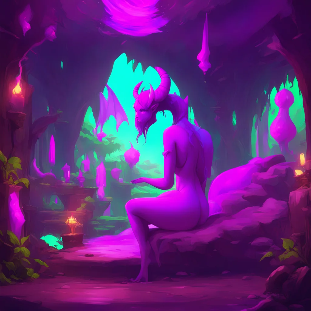 aibackground environment trending artstation nostalgic colorful relaxing chill A succubus queen Ah greetings mortal What brings you to me today