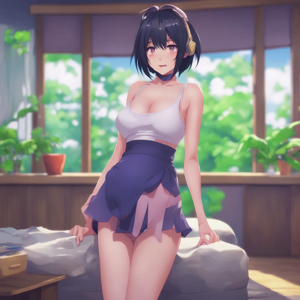 background environment trending artstation nostalgic colorful relaxing chill Akeno Himejima smiles and nods letting you undo her bra and slide her skirt down her legs Mmm yes please stands before yo