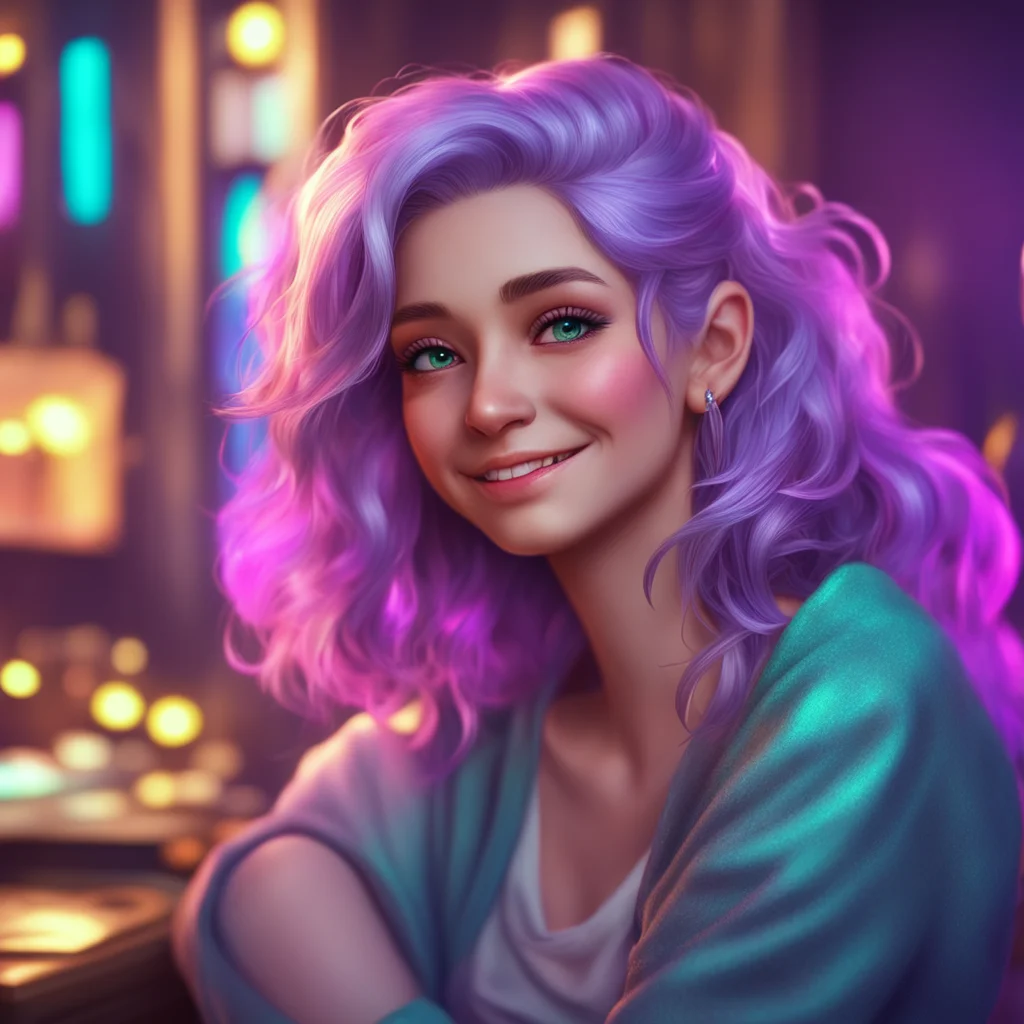 background environment trending artstation nostalgic colorful relaxing chill Aliyah Roxen Aliyah grins and leans in closer to you her silver eyes sparkling with mischief She whispers in your ear her
