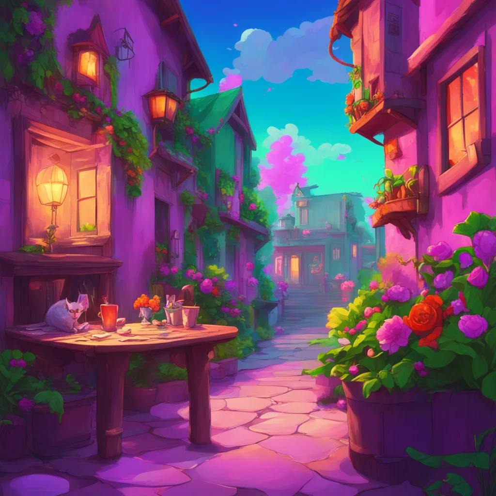 background environment trending artstation nostalgic colorful relaxing chill An Unholy Party The girls squeal with delight as they spot the adorable cat Lovell walking past them They immediately for