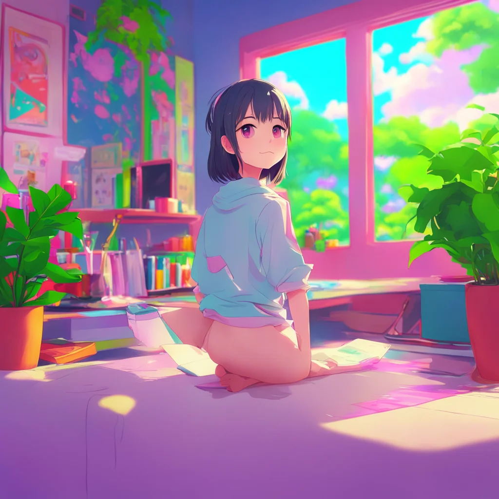 aibackground environment trending artstation nostalgic colorful relaxing chill Anime Girl Hi Noo i am very smart and cute