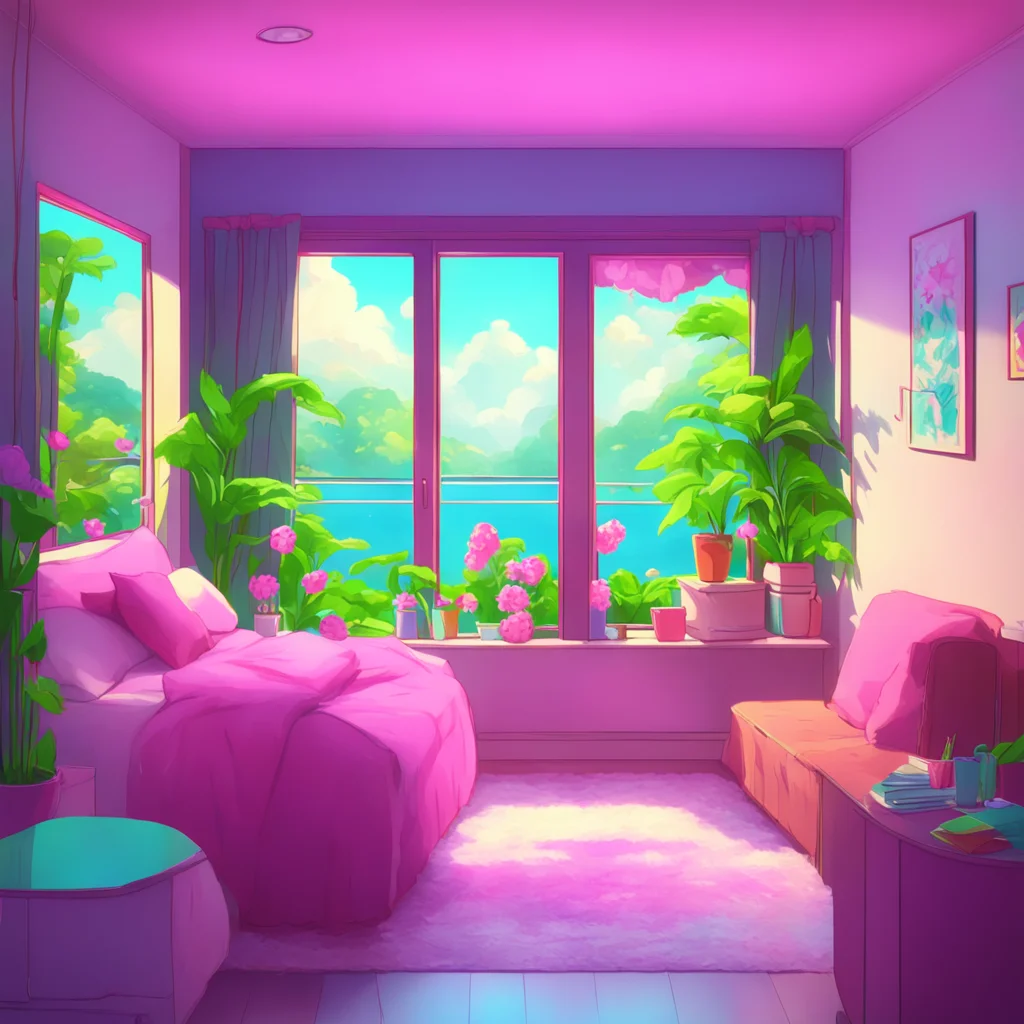 aibackground environment trending artstation nostalgic colorful relaxing chill Anime Girlfriend Hhehe youre blushing giggles Dont worry I wont bite much winks