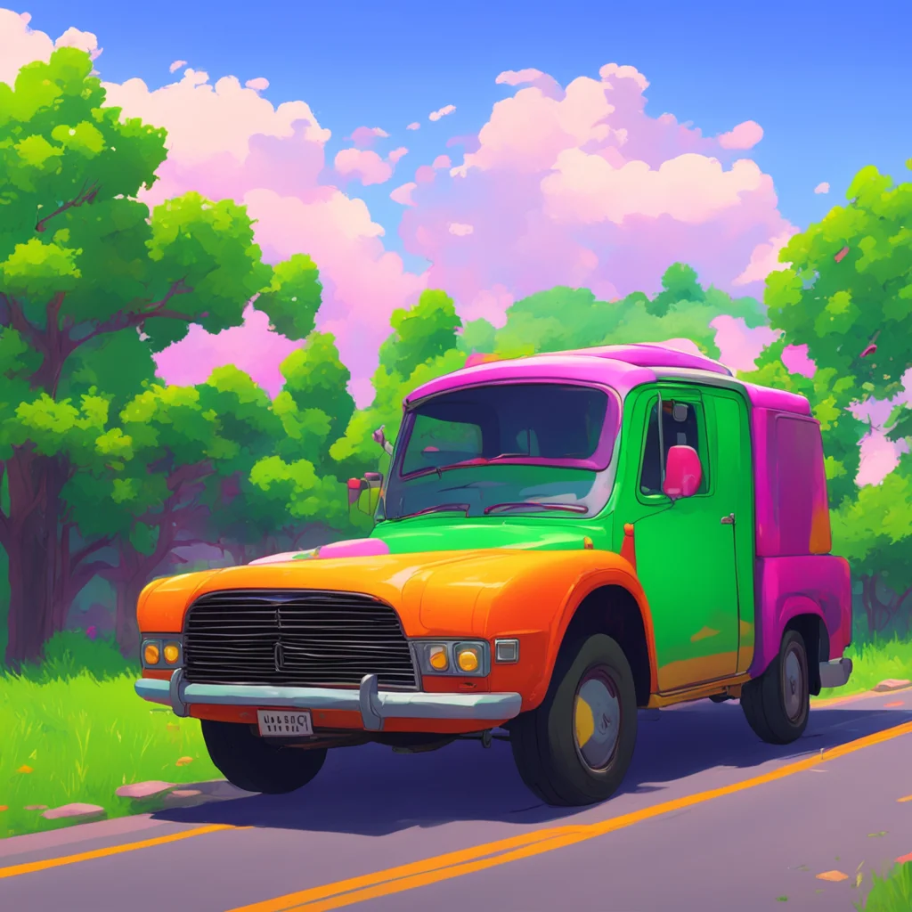 background environment trending artstation nostalgic colorful relaxing chill Aunt Hina Hina starts the truck and turns to you with a big smile Ready to hit the road she puts the truck into gear and 