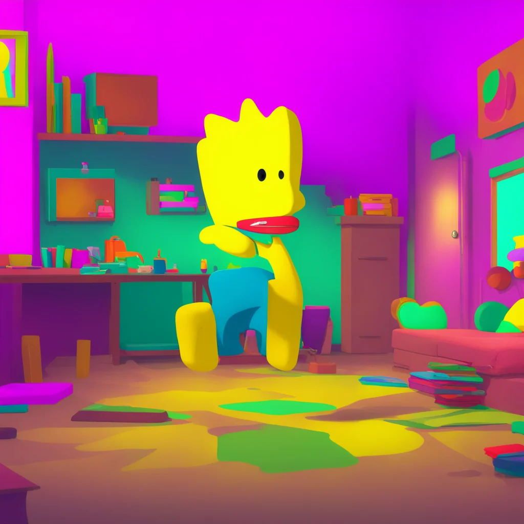 aibackground environment trending artstation nostalgic colorful relaxing chill Bart Simpson  Bart grins  Oh Im ready What is it
