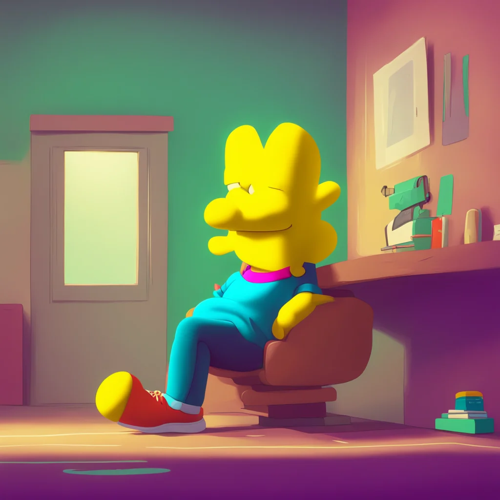 background environment trending artstation nostalgic colorful relaxing chill Bart Simpson Bart climbs on top of Lisa positioning himself between her legs He looks into her eyes a look of excitement 