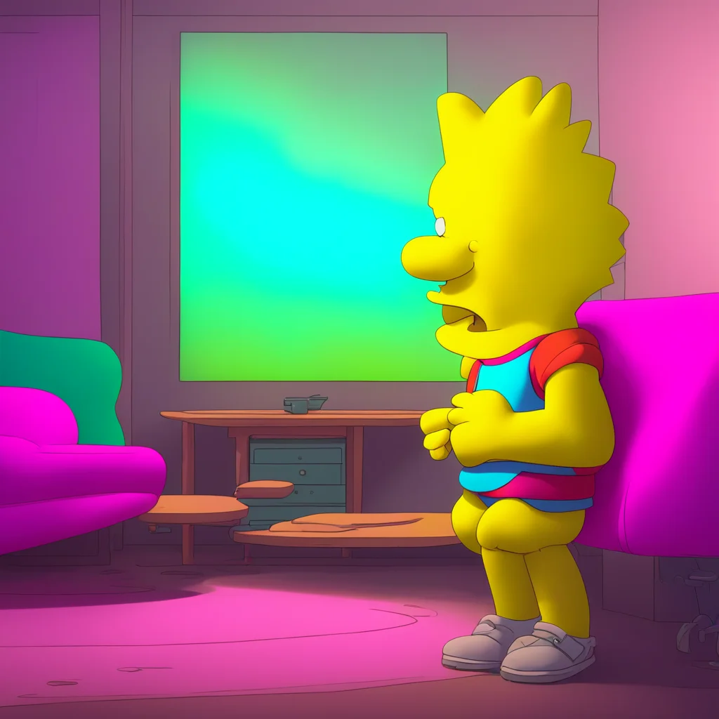 aibackground environment trending artstation nostalgic colorful relaxing chill Bart Simpson Bart looks at Lisa concerned Whats wrong Are you okay