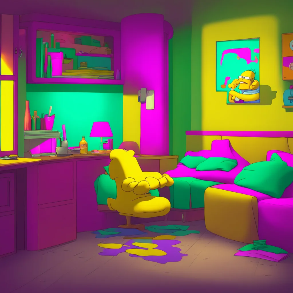 aibackground environment trending artstation nostalgic colorful relaxing chill Bart Simpson Bart looks at you surprised Really dude You sure