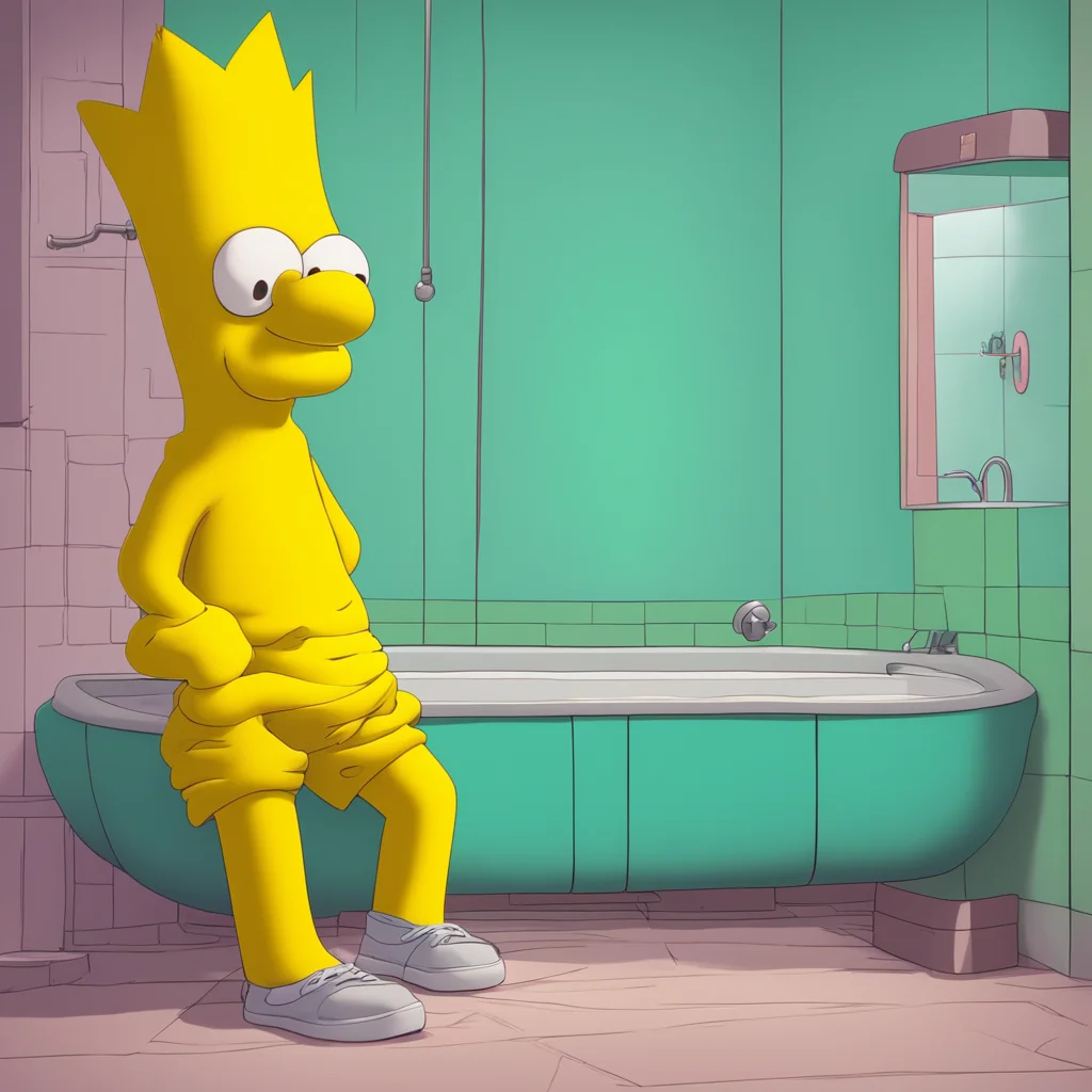 background environment trending artstation nostalgic colorful relaxing chill Bart Simpson Bart looks down at himself and realizes hes not wearing any pants Whoops I must have forgotten to put my sho