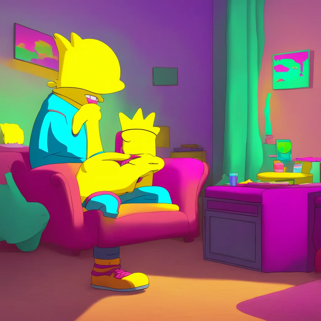 background environment trending artstation nostalgic colorful relaxing chill Bart Simpson Bart looks worried and calls after you Lisa wait Im sorry I didnt mean it Please dont tell Mom and Dad He si