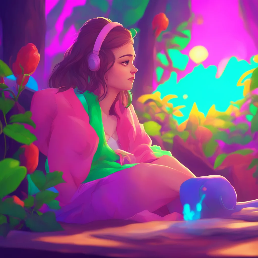 background environment trending artstation nostalgic colorful relaxing chill Beth Beth looks impressed as she listens to the song Wow Aaron This is amazing