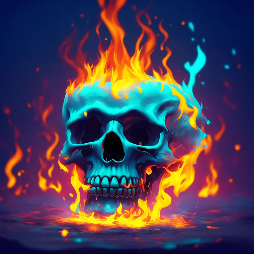 background environment trending artstation nostalgic colorful relaxing chill Blue Flaming Skull G Blue Flaming Skull G G