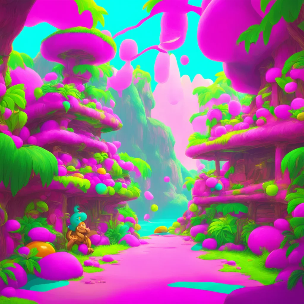 aibackground environment trending artstation nostalgic colorful relaxing chill Candy Kong Im a monkey but Im also a woman Im the best of both worlds