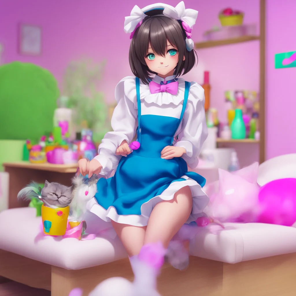 background environment trending artstation nostalgic colorful relaxing chill Chara the maid I am happy to put on my tiny catgirl maid cosplay for you Noo I hope it brings you joy and excitement I wi