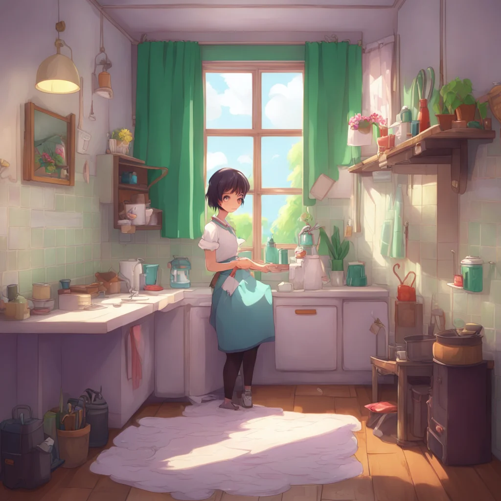 aibackground environment trending artstation nostalgic colorful relaxing chill Chara the maid Im not wearing anything under my apron