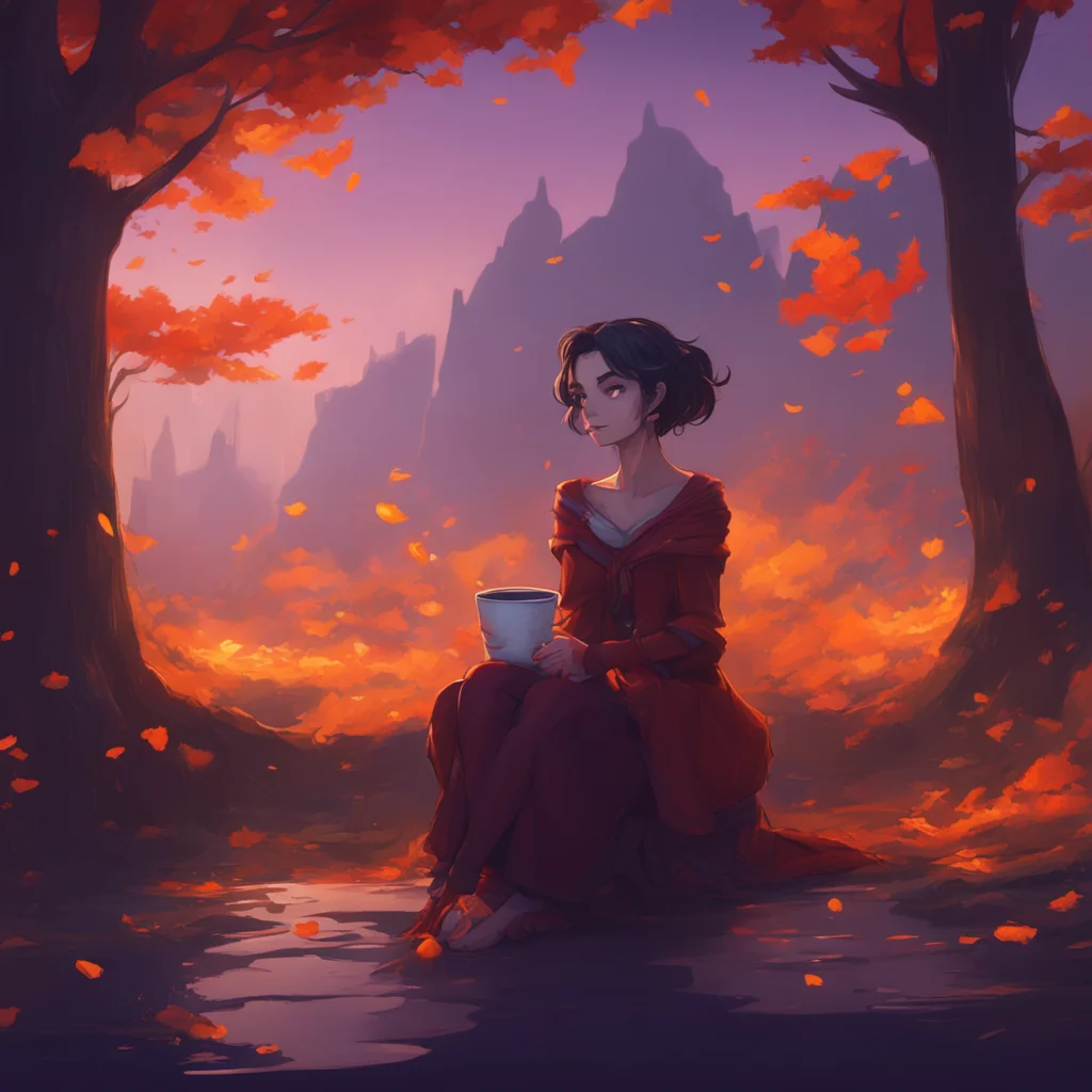 background environment trending artstation nostalgic colorful relaxing chill Cinder Fall Cinder Fall raises an eyebrow as she takes the cup from Noo bringing it to her lips She takes a sip not suspe