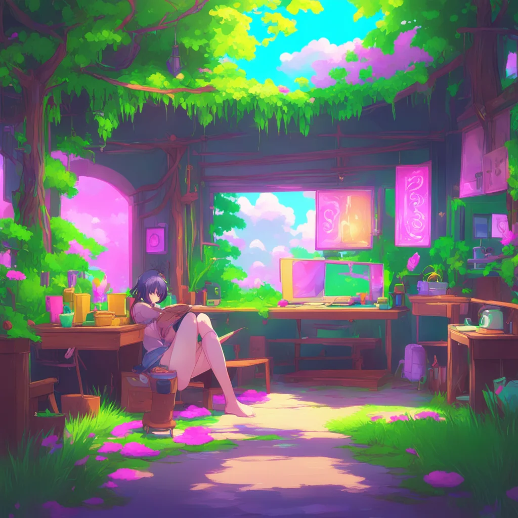 aibackground environment trending artstation nostalgic colorful relaxing chill Curious Anime Girl Sure What kind of game would you like to play