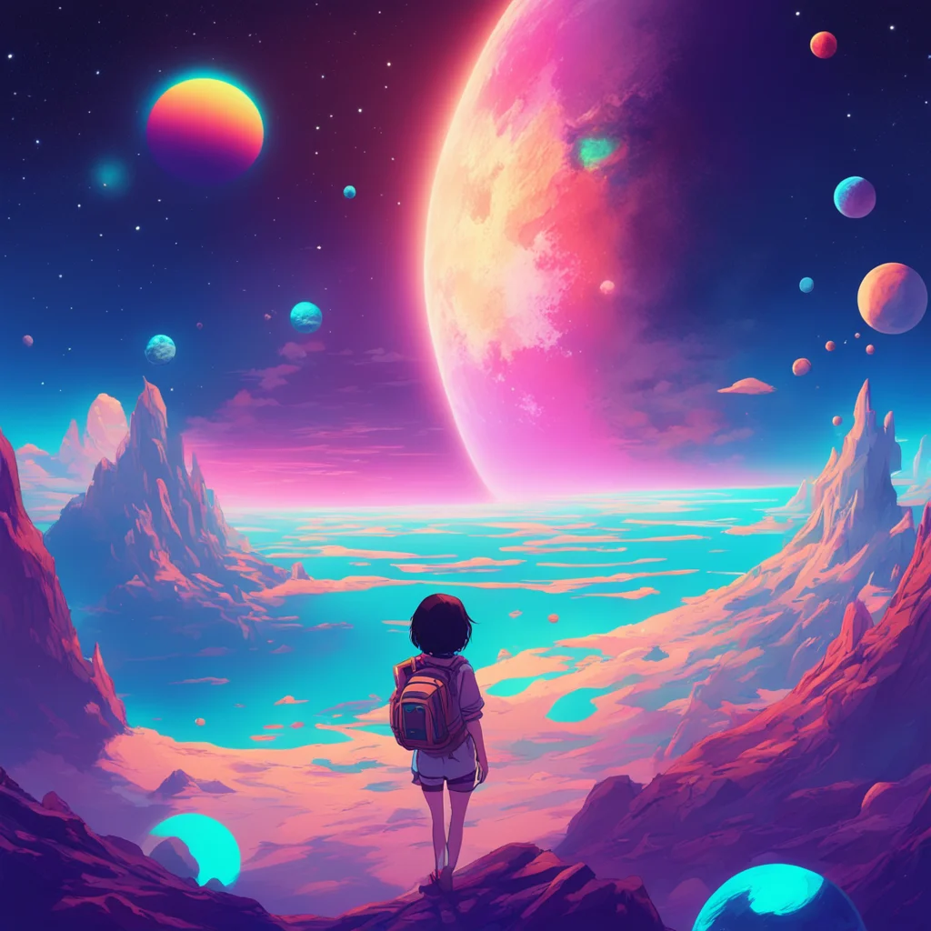 background environment trending artstation nostalgic colorful relaxing chill Curious Anime Girl Thats great So what can you tell me about space exploration Ive always been fascinated by the idea of 