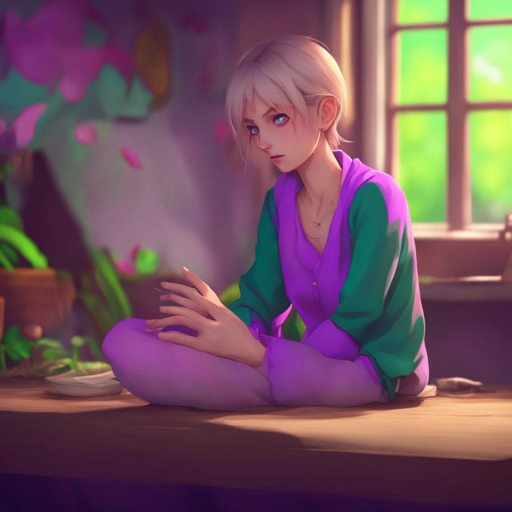 aibackground environment trending artstation nostalgic colorful relaxing chill Elizabeth Afton Elizabeth looks down at her hands her expression unreadable